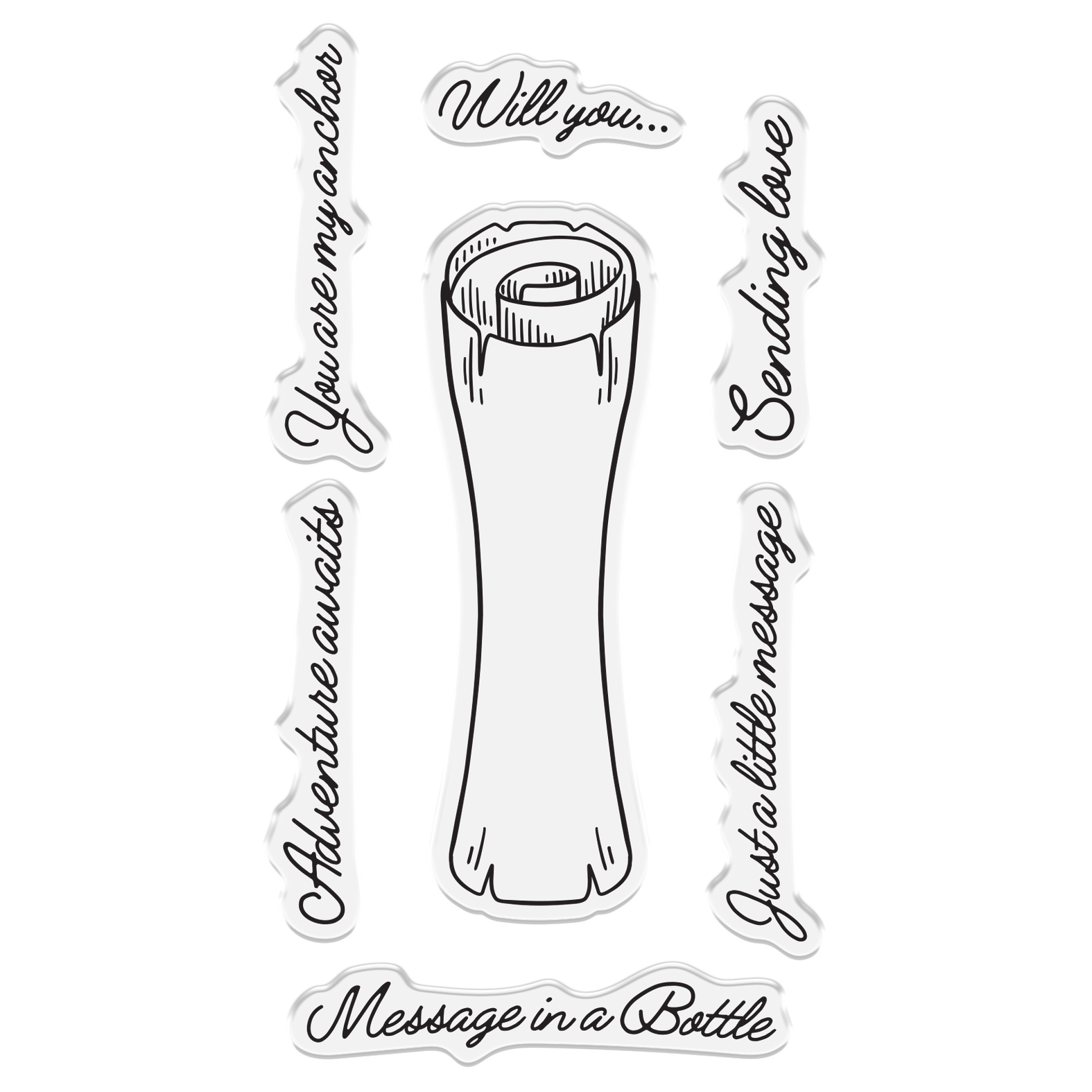 Crafter's Companion Message Scroll Clear Stamps And Dies cc-miab-std-mscro Detailed View