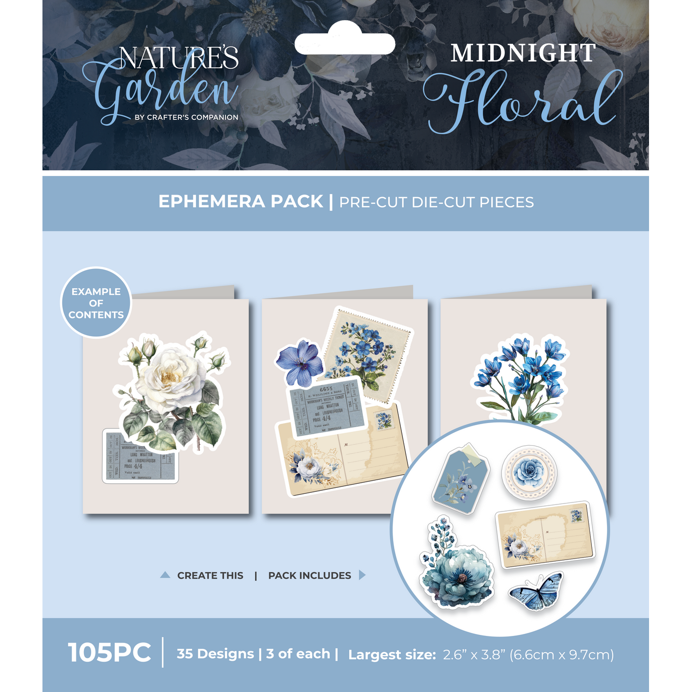 Crafter's Companion Midnight Floral Ephemera ng-mf-ephe