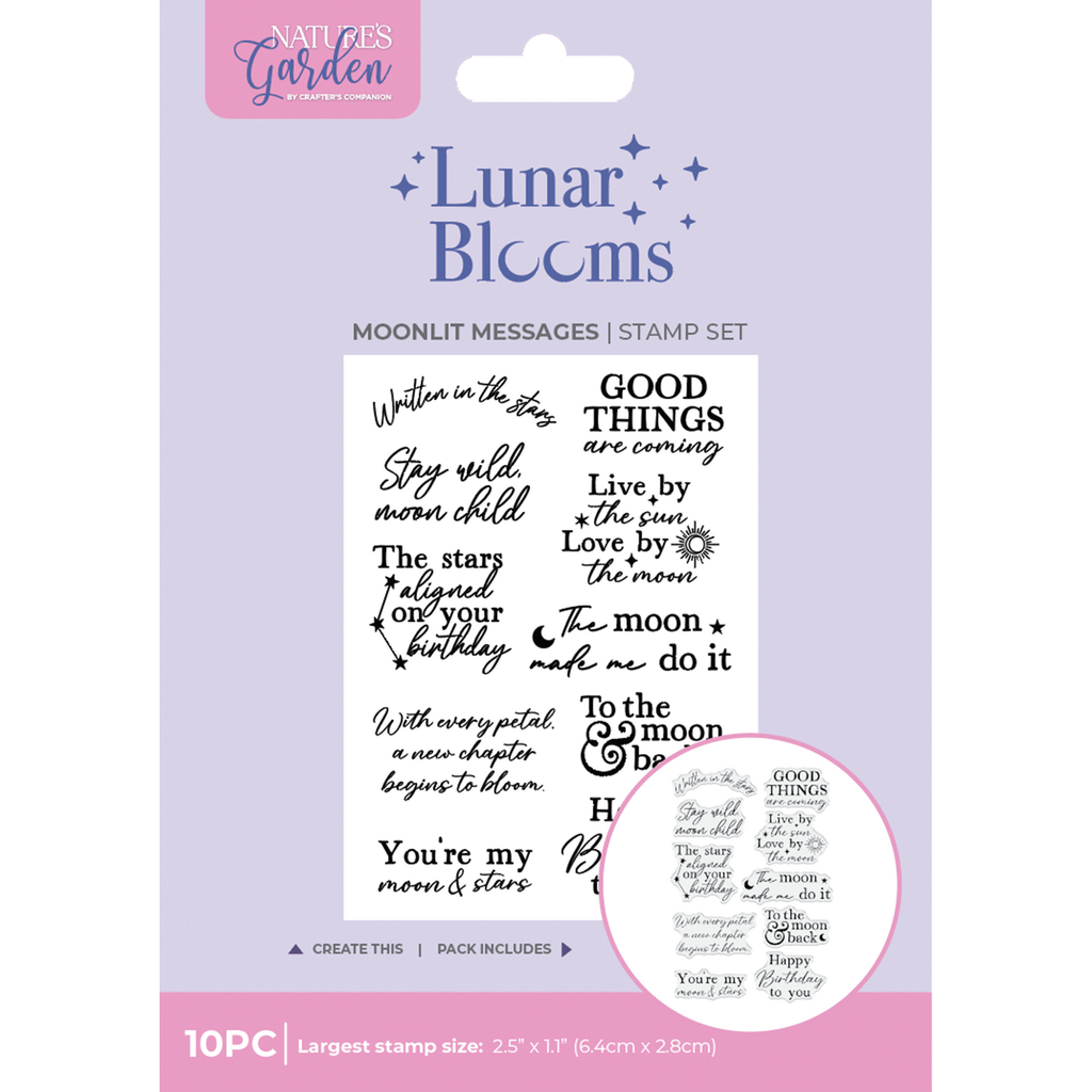 Crafter's Companion Moonlit Messages Clear Stamps ng-lb-ca-st-molit