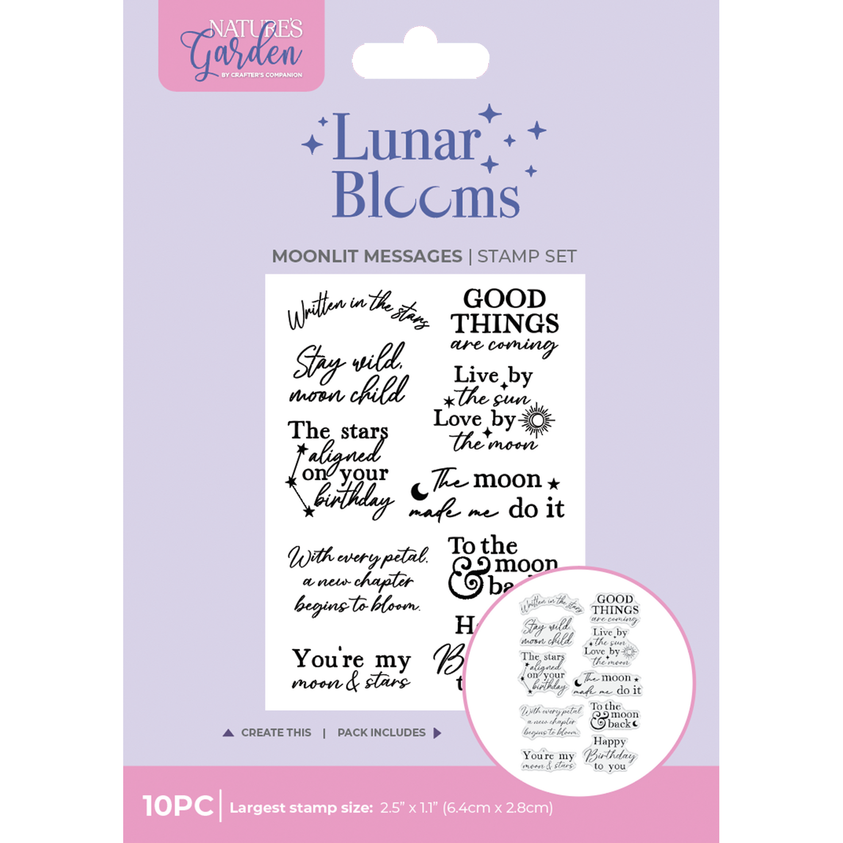 Crafter's Companion Moonlit Messages Clear Stamps ng-lb-ca-st-molit