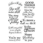 Crafter's Companion Moonlit Messages Clear Stamps ng-lb-ca-st-molit Space Sentiments