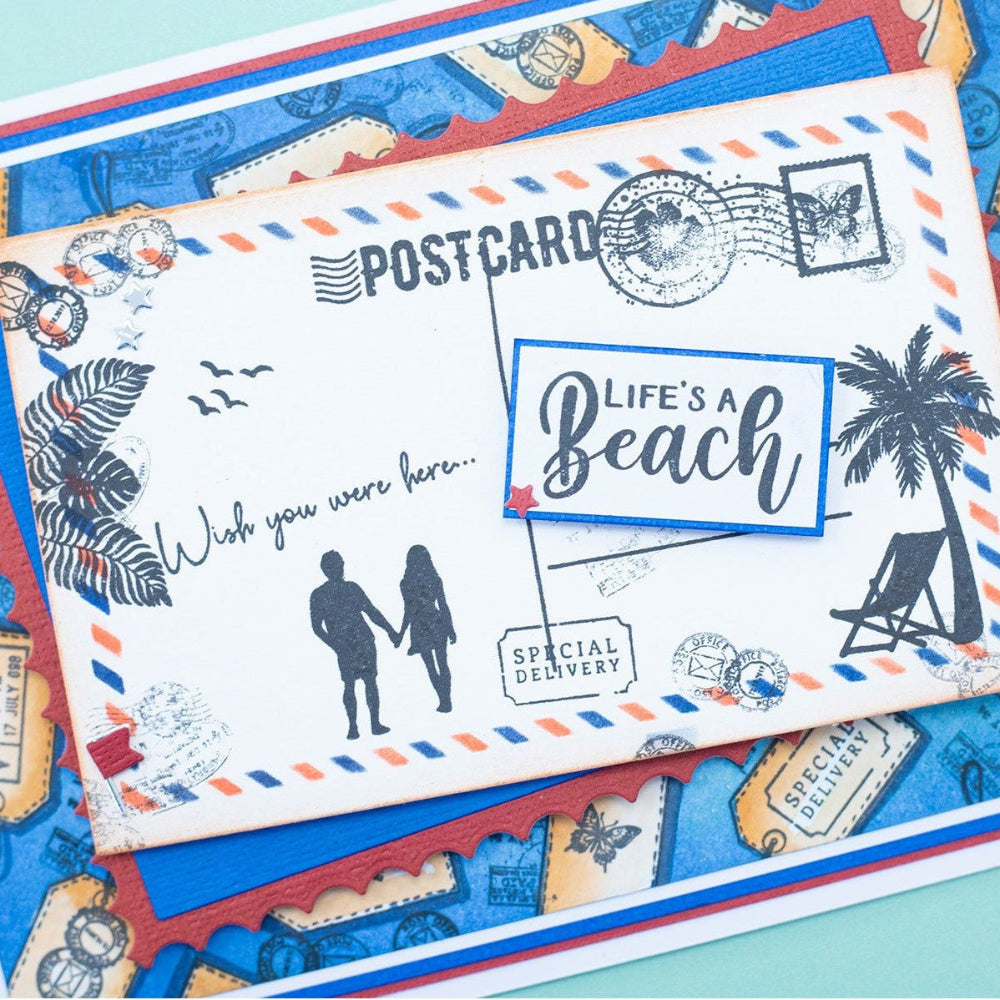 Crafter's Companion Paradise Clear Stamps cc-rv-stp-para Life's A Beach Card