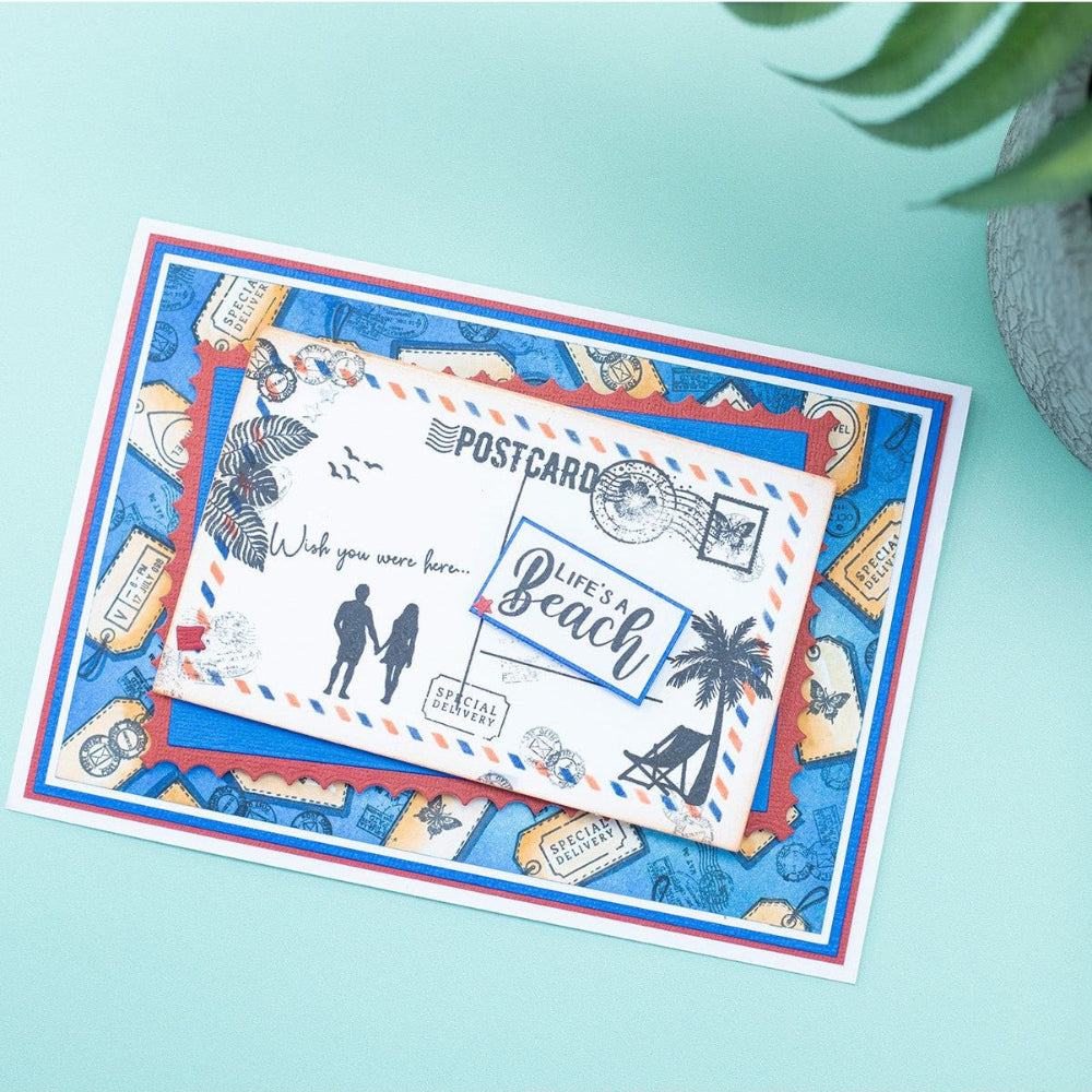 Crafter's Companion Paradise Clear Stamps cc-rv-stp-para Wish You Were Here Card