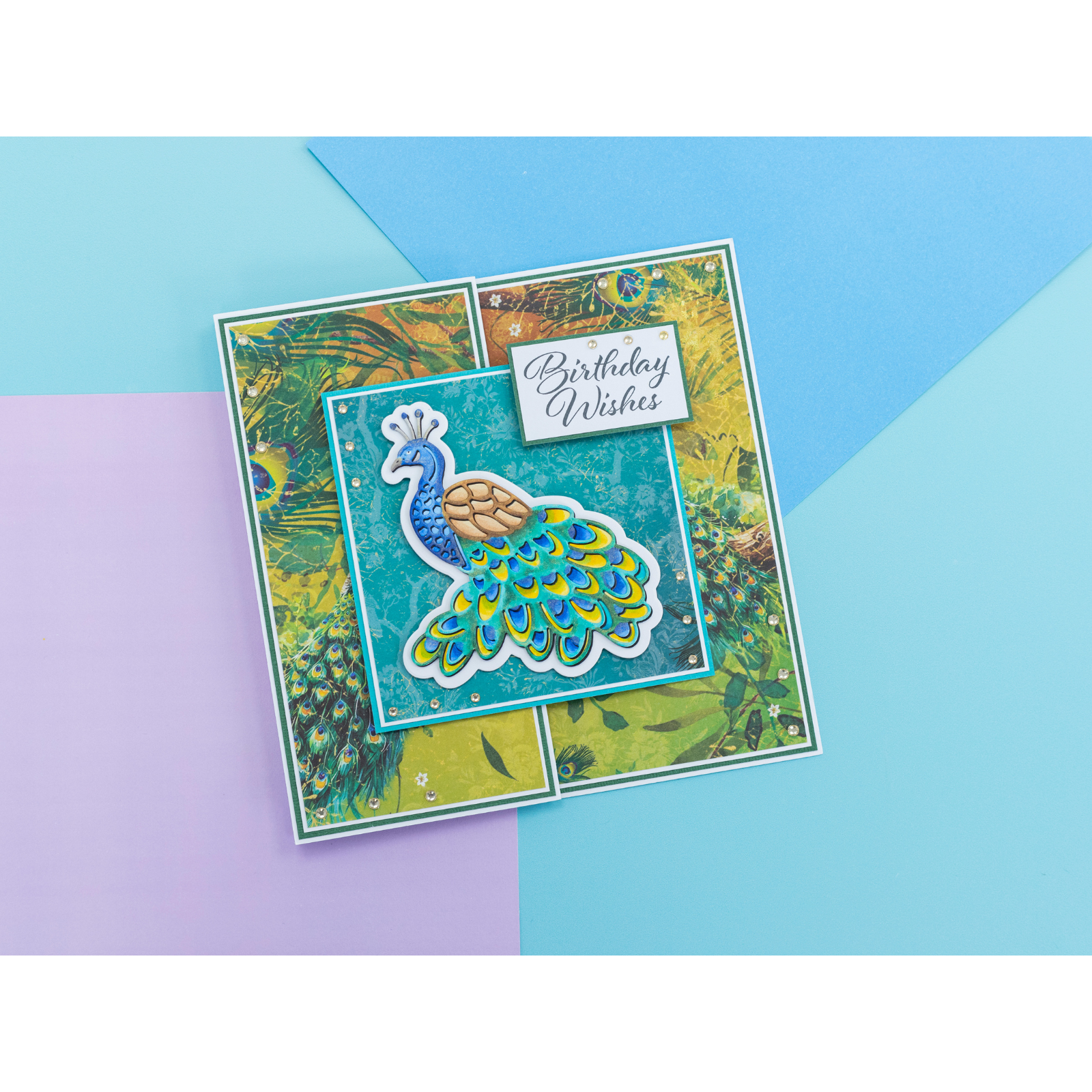 Crafter's Companion Perfect Plumes Dies gp-md-pepl Birthday Wishes Card