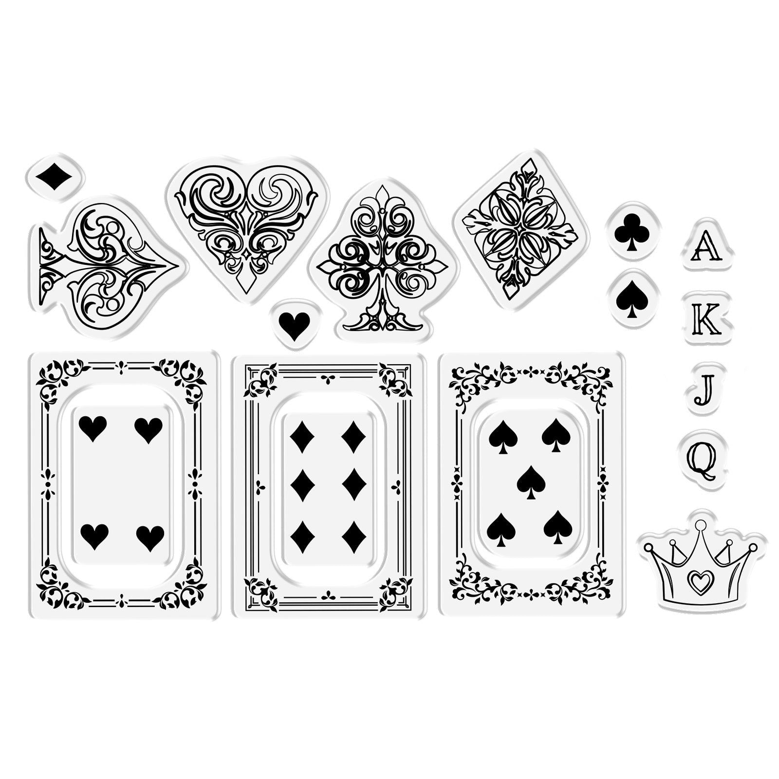 Crafter's Companion Playing Cards Clear Stamps cc-tow-stp-pcar