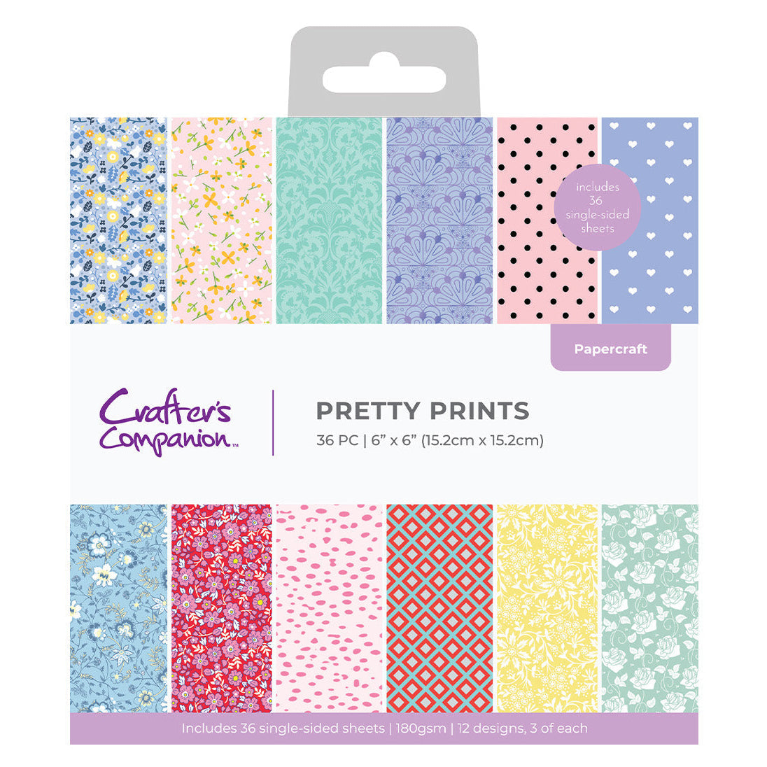 Crafter's Companion Pretty Prints 6 x 6 Paper Pad cc-pad6-prepr