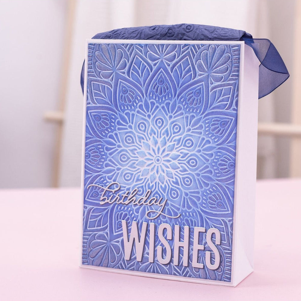Crafter's Companion Radiant Mandala 3D Embossing Folder cc-3d-ef5-rama Birthday Wishes Card