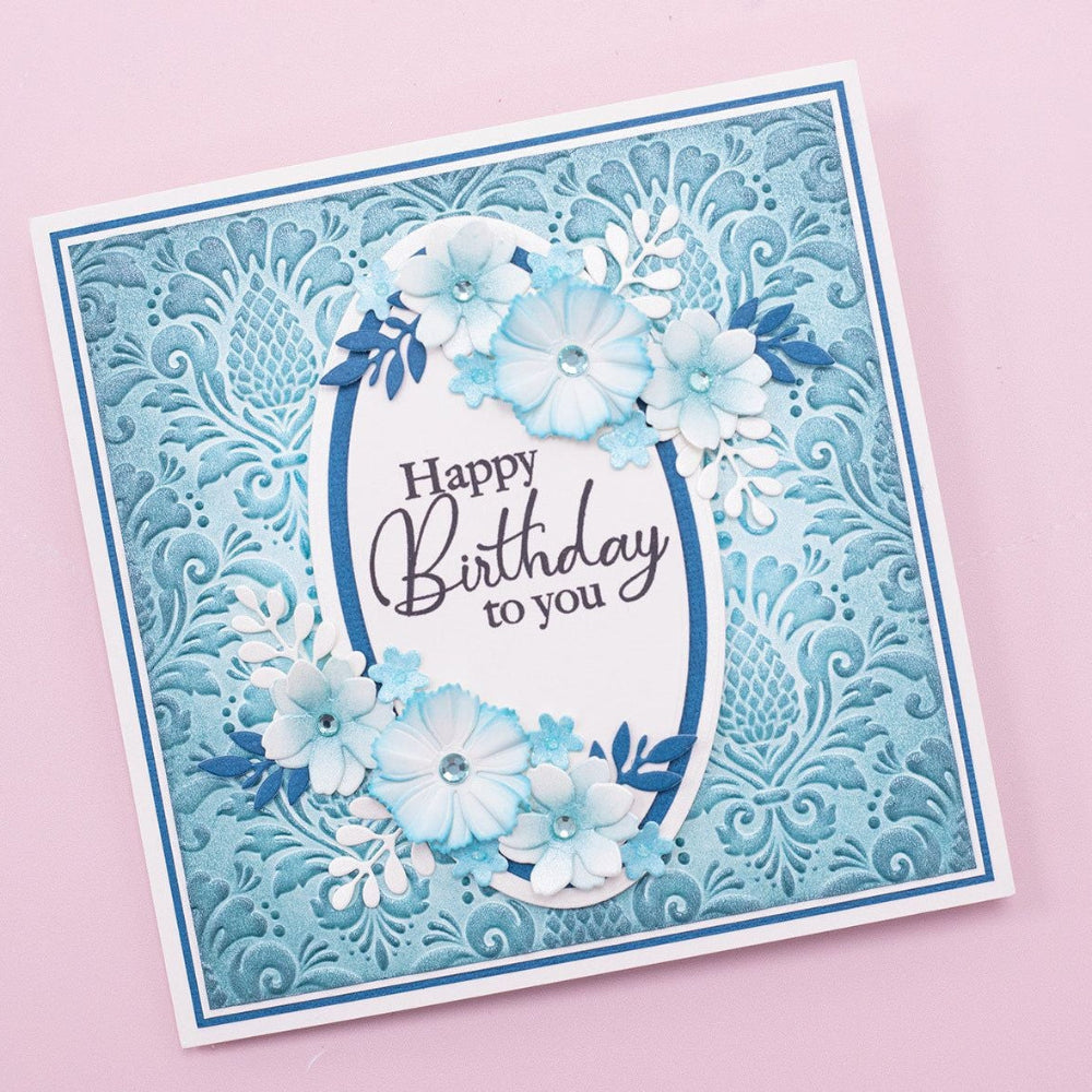 Crafter's Companion Regal Damask 3D Embossing Folder cc-3d-ef5.5-reda Happy Birthday To You Card