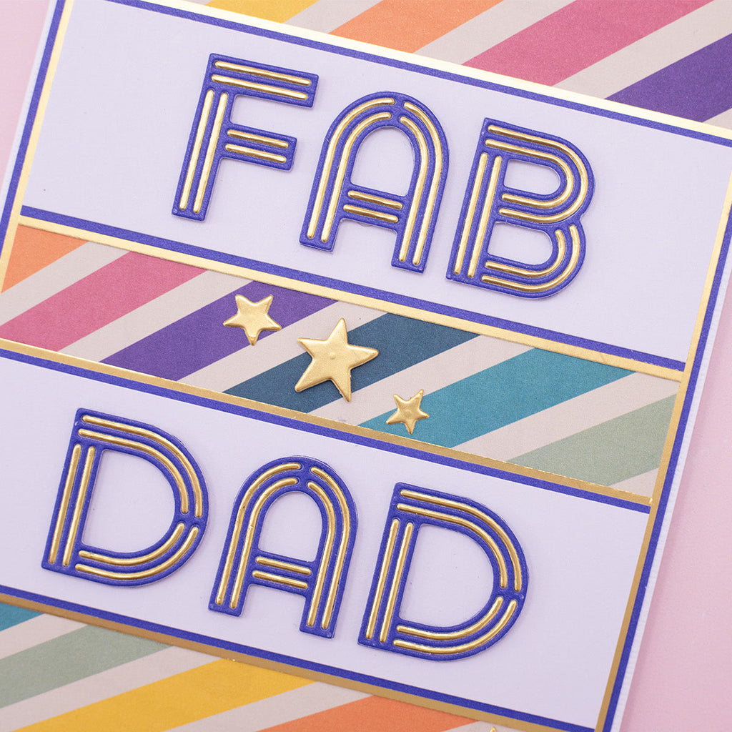 Crafter's Companion Retro Alphabet Dies cc-md-retro-alp Fathers Day Card