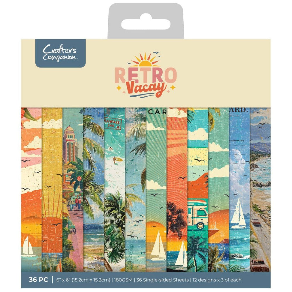 Crafter's Companion Retro Vacay 6 x 6 Paper Pad cc-rv-pad6