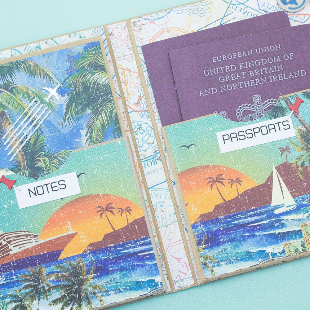 Crafter's Companion Retro Vacay 6 x 6 Paper Pad cc-rv-pad6 Notes Passports Booklet