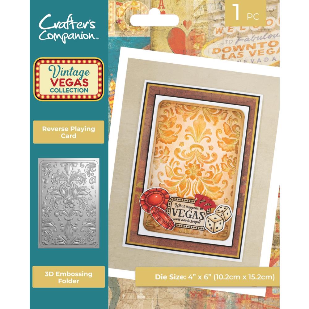 Crafter's Companion Reverse Playing Card 3D Embossing Folder vv-3d-ef4-rpc