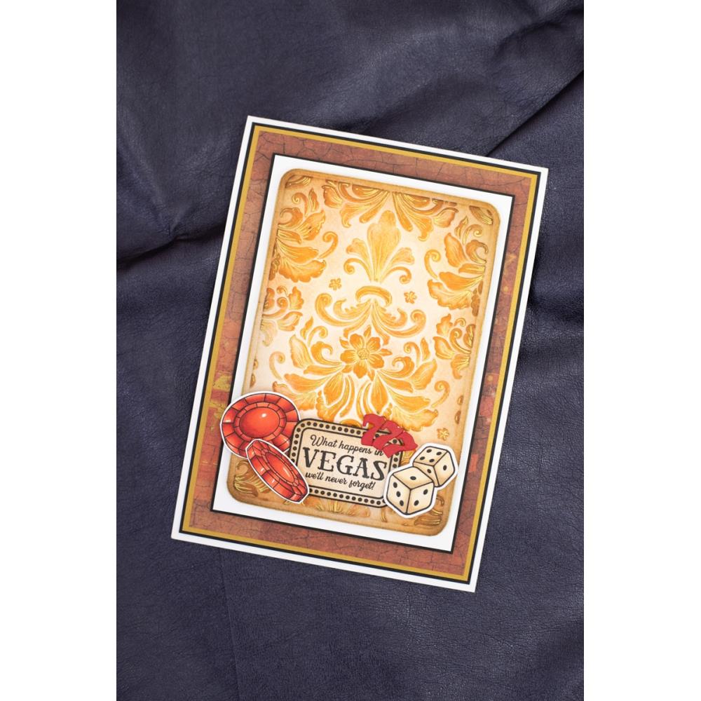 Crafter's Companion Reverse Playing Card 3D Embossing Folder vv-3d-ef4-rpc What Happens In Vegas Card