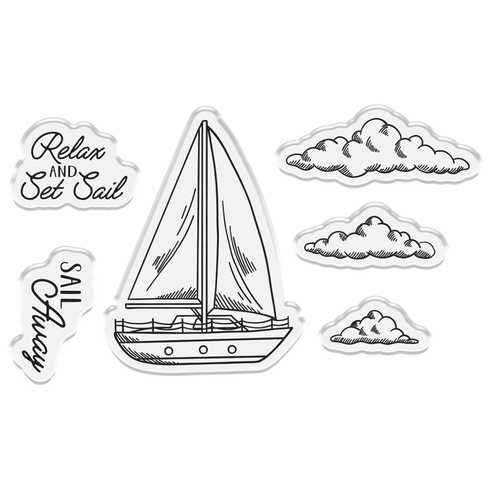 Crafter's Companion Sailboat Clear Stamps And Dies cc-miab-std-sbot Product Image