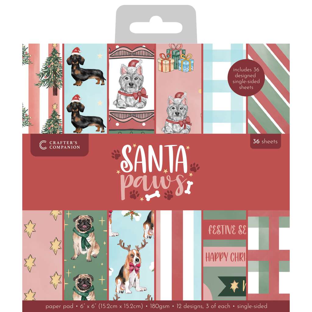 Crafter's Companion Santa Paws 6 x 6 Paper Pad cc-sp-pad6