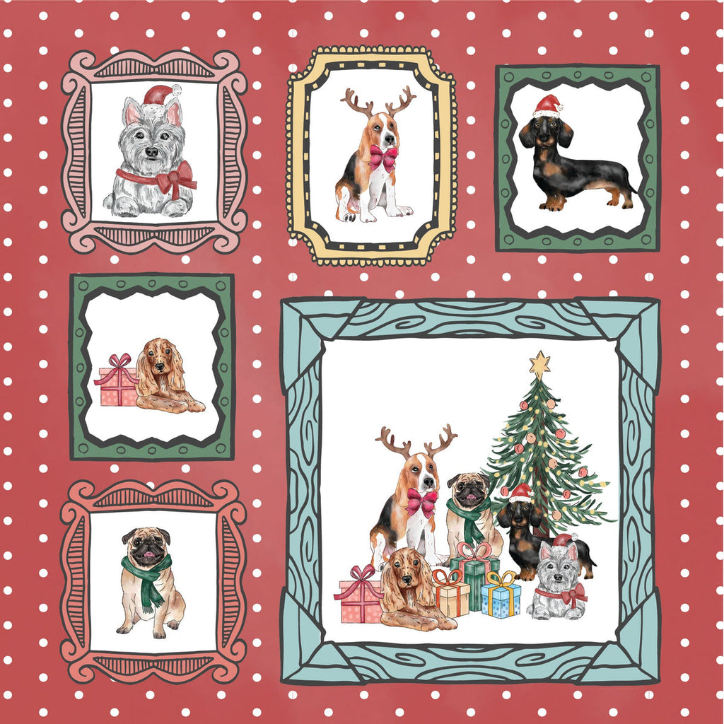 Crafter's Companion Santa Paws 6 x 6 Paper Pad cc-sp-pad6 Christmas Dogs