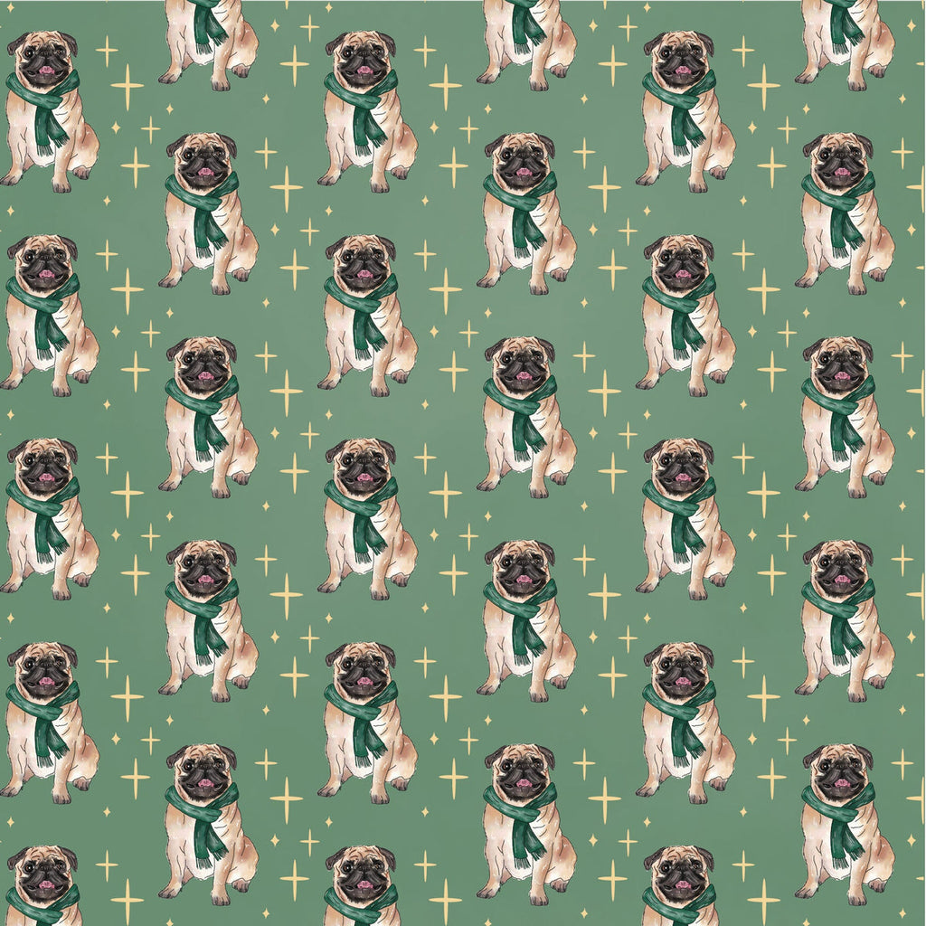 Crafter's Companion Santa Paws 6 x 6 Paper Pad cc-sp-pad6 Christmas Pug