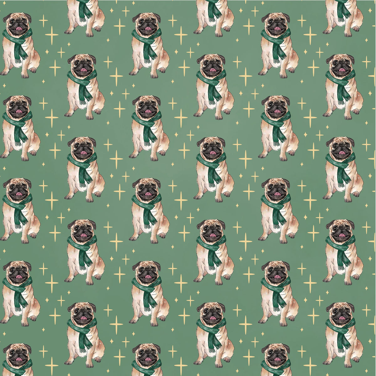 Crafter's Companion Santa Paws 6 x 6 Paper Pad cc-sp-pad6 Christmas Pug