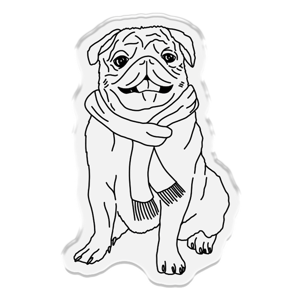 Crafter's Companion Santa Paws Pug Clear Stamp And Die cc-sp-std-pug Product Image