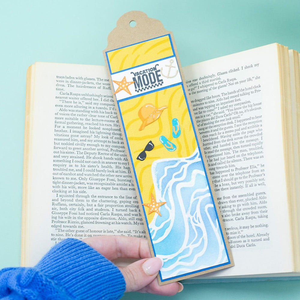 Crafter's Companion Sea And Sand Stencils cc-rv-sten-sesa Vacation Mode Bookmark