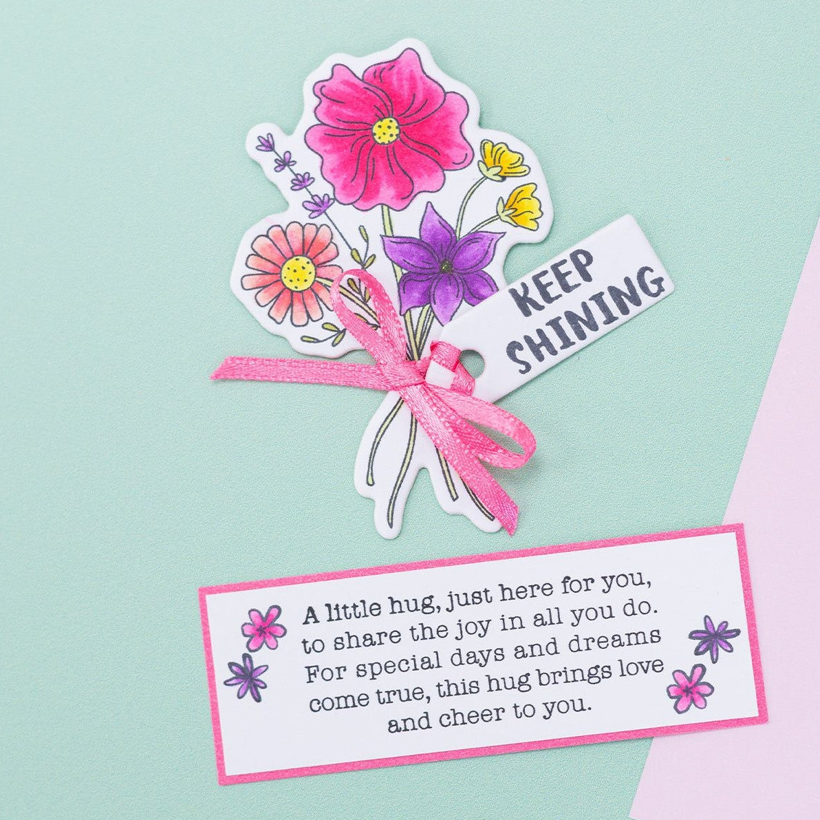 Crafter's Companion Shaped Hug Token Clear Stamps And Dies cc-std-hug-tok Keep Shining Card
