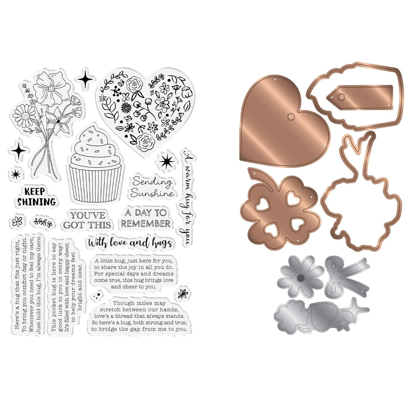Crafter's Companion Shaped Hug Token Clear Stamps And Dies cc-std-hug-tok Product Image
