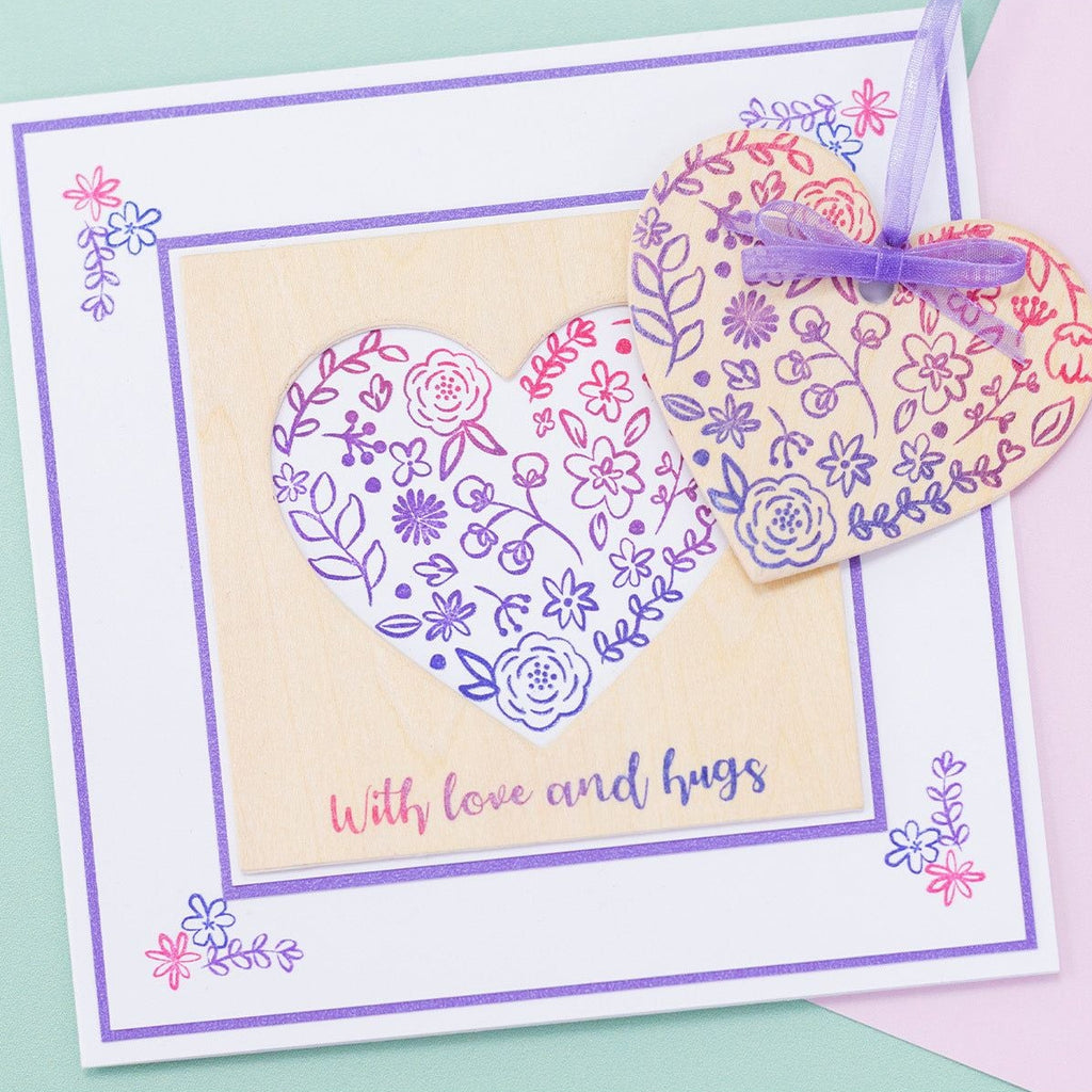 Crafter's Companion Shaped Hug Token Clear Stamps And Dies cc-std-hug-tok With Love And Hugs Card