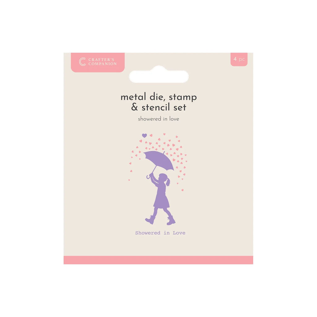 Crafter's Companion Showered In Love Stamps Dies And Stencils Set cc-md-sten-shlo