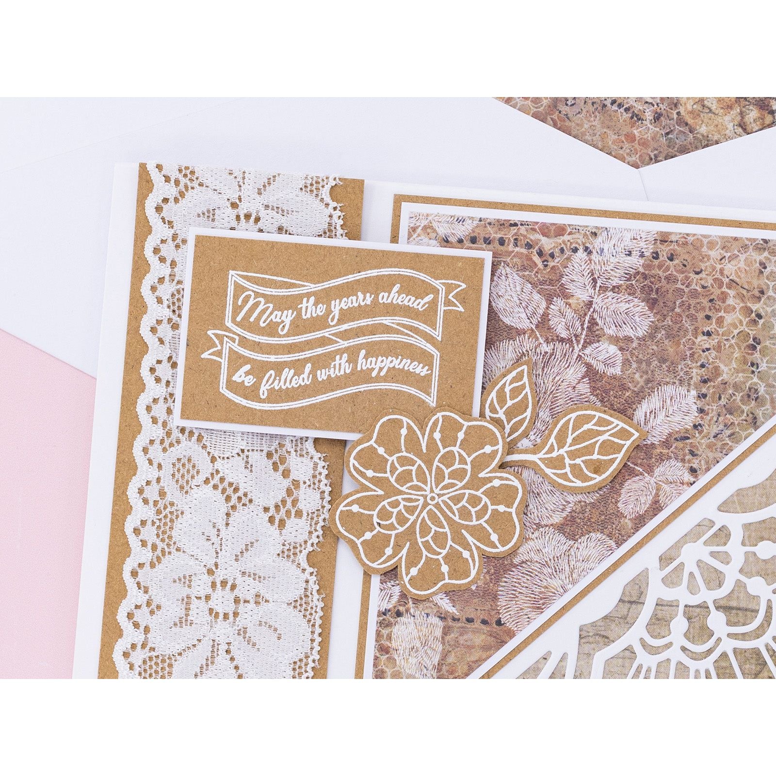 Crafter's Companion Something To Say Clear Stamps ss-al-stp-sts May The Years Ahead Be Filled With Happiness Card