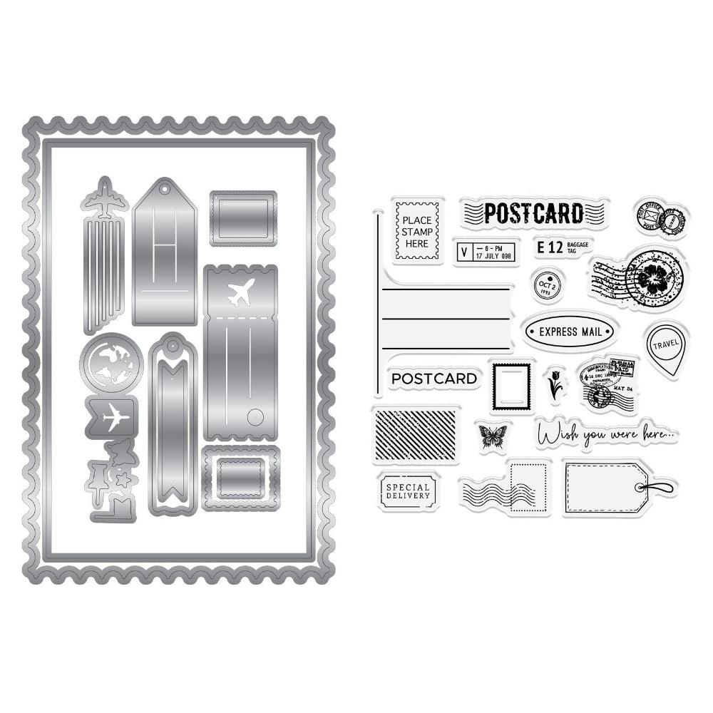 Crafter's Companion Special Delivery Stamps Dies And Stencil Set cc-rv-std-sten-spde Detailed Product View