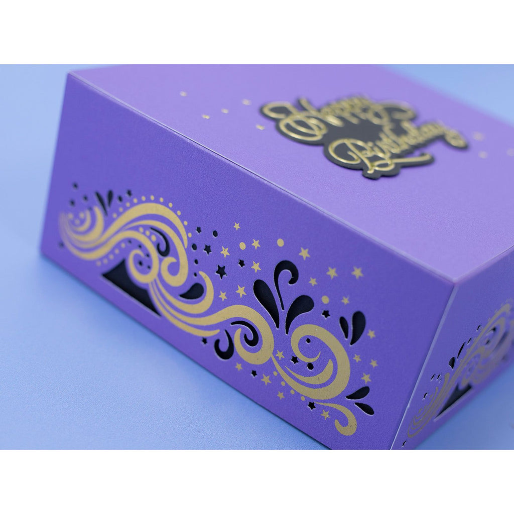 Crafter's Companion Stars And Swirls Metal Die And Foil Rub Ons cc-foiltr6-md-ss Happy Birthday Box