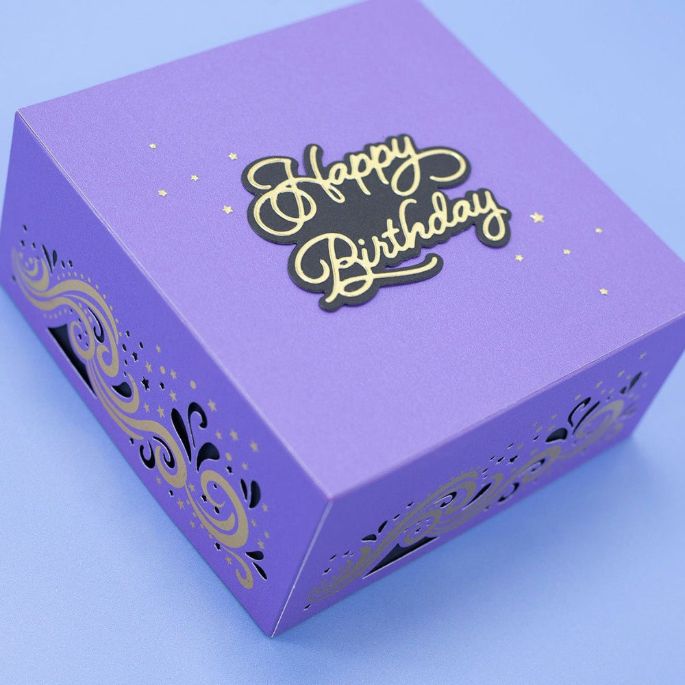 Crafter's Companion Stars And Swirls Rub Ons cc-rub6-ss Happy Birthday Box