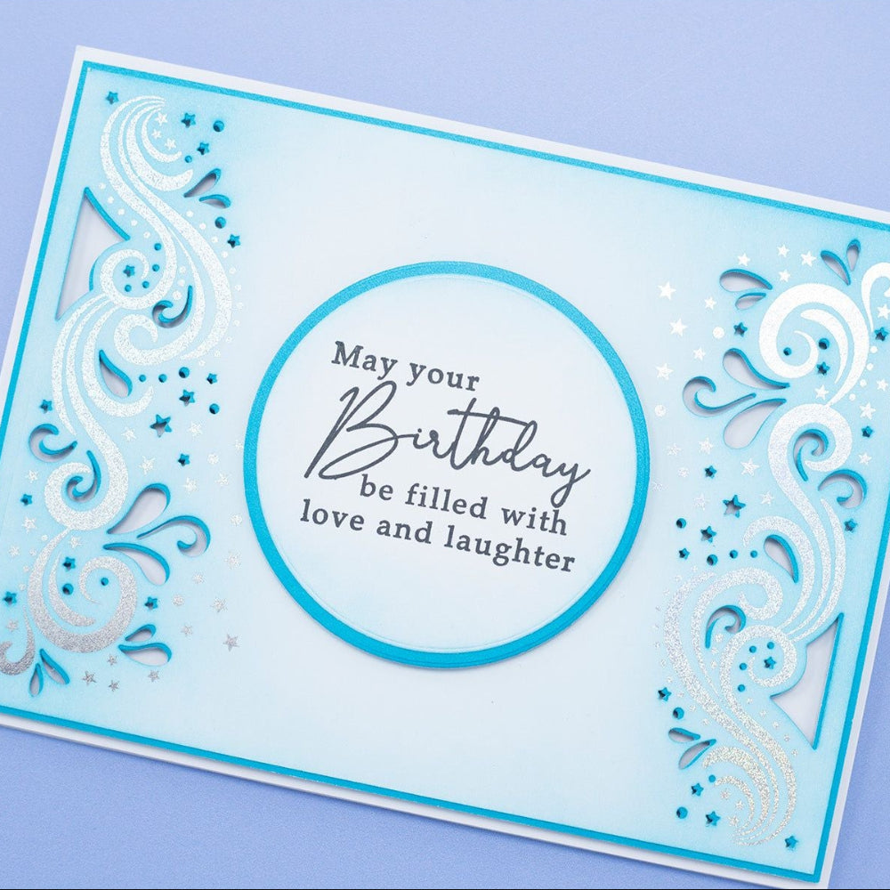 Crafter's Companion Stars And Swirls Rub Ons cc-rub6-ss Ornate Birthday Card