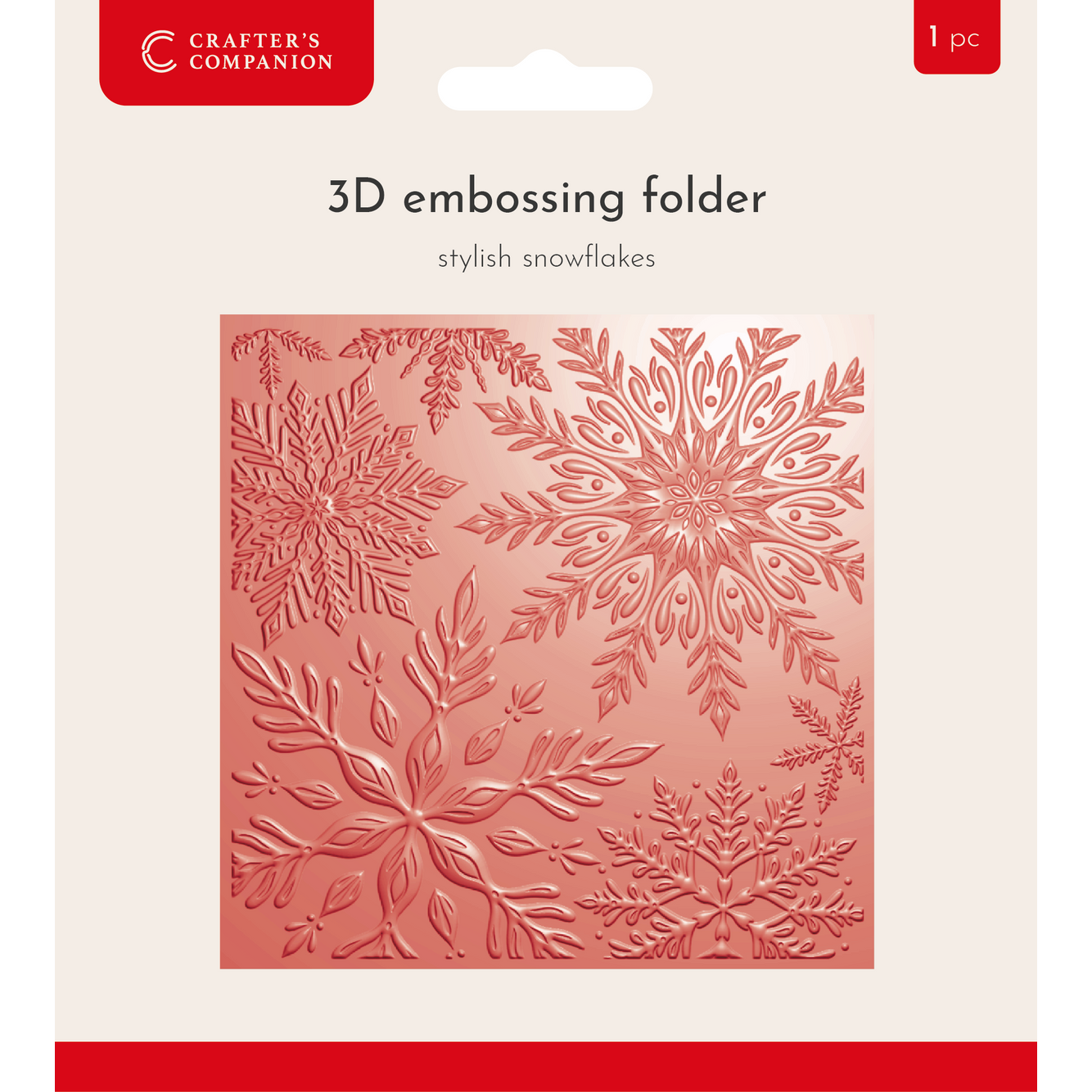 Crafter's Companion Stylish Snowflakes 3D Embossing Folder cc-ef5.5-3d-stsn