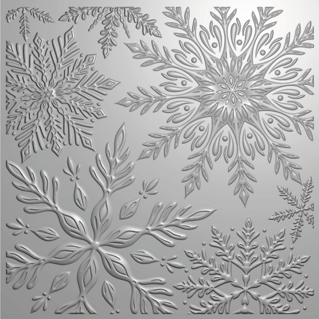 Crafter's Companion Stylish Snowflakes 3D Embossing Folder cc-ef5.5-3d-stsn Product Image