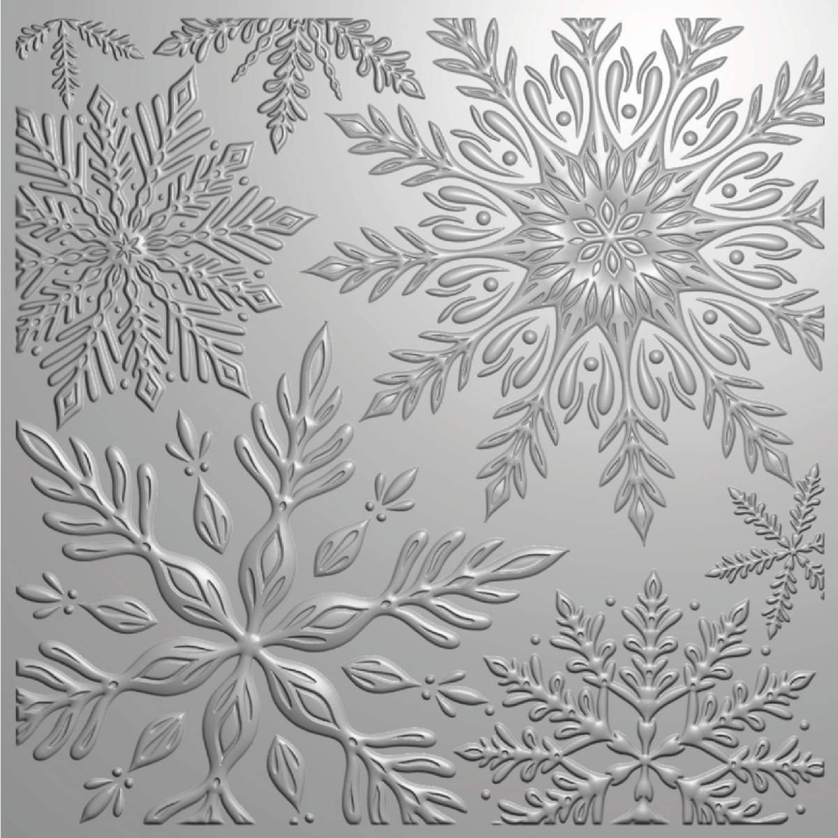 Crafter's Companion Stylish Snowflakes 3D Embossing Folder cc-ef5.5-3d-stsn Product Image