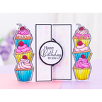 Crafter's Companion Sweet Cupcakes Stack Clear Stamp And Dies cc-std-swcu Happy Birthday To You Card