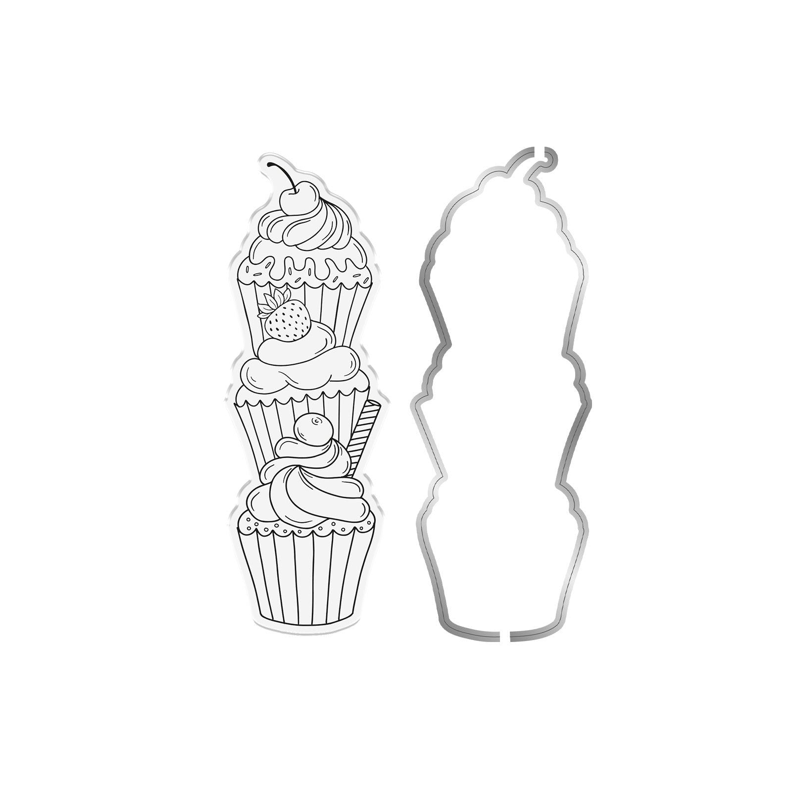 Crafter's Companion Sweet Cupcakes Stack Clear Stamp And Dies cc-std-swcu Product Image
