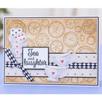Crafter's Companion Tales Of Wonderland Harlequin Ribbon cc-tow-rib Tea And Laughter Card