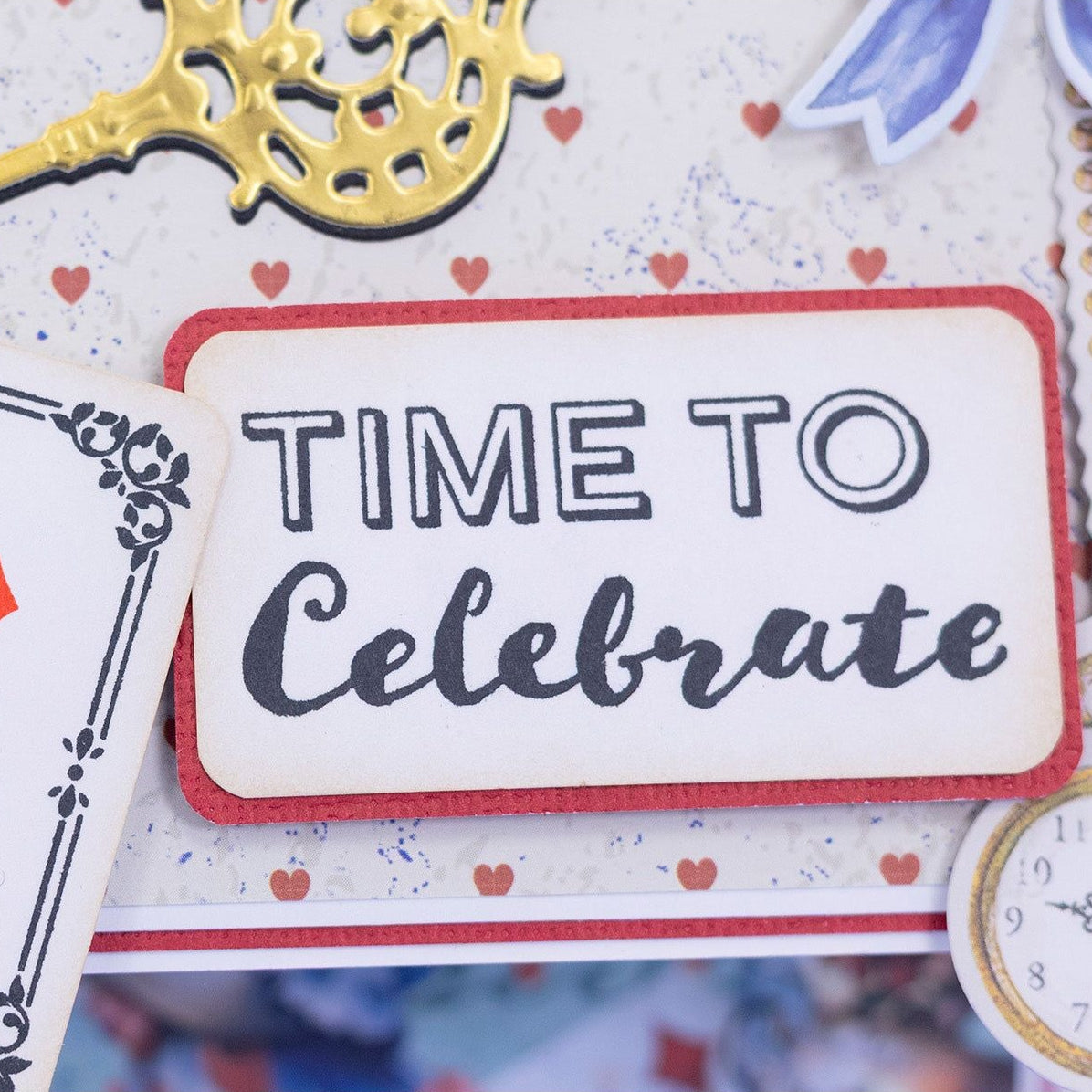 Crafter's Companion Tales Of Wonderland Sentiments Clear Stamps cc-tow-stp-sent Time To Celebrate Card