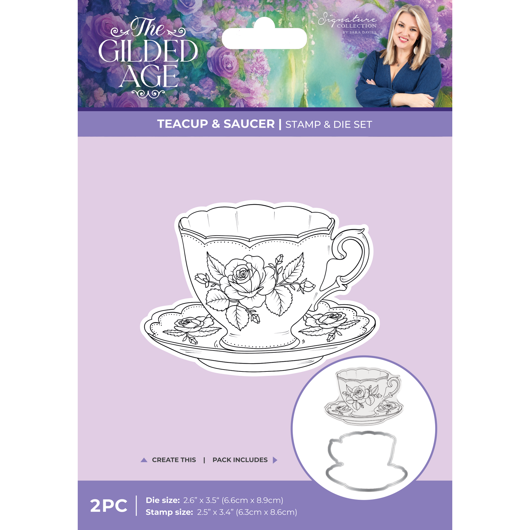 Crafter's Companion Teacup And Saucer Clear Stamps And Dies ss-tga-std-tsa