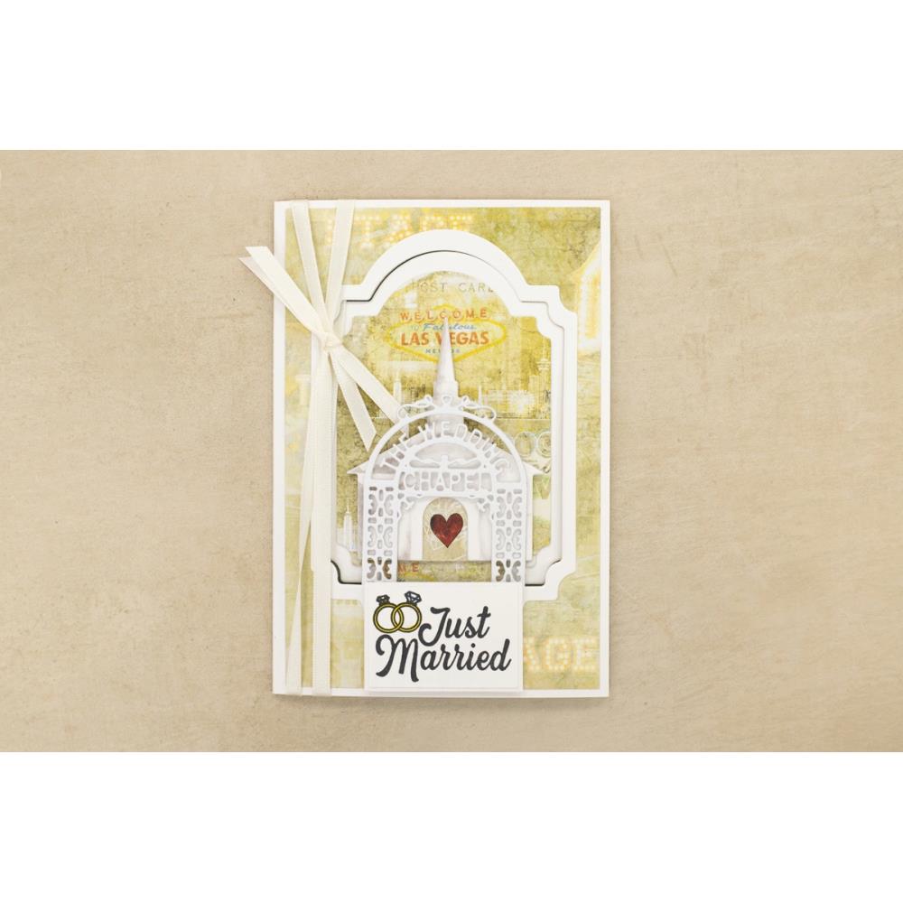 Crafter's Companion The Wedding Chapel Stamp And Dies vv-std-twc Just Married Card