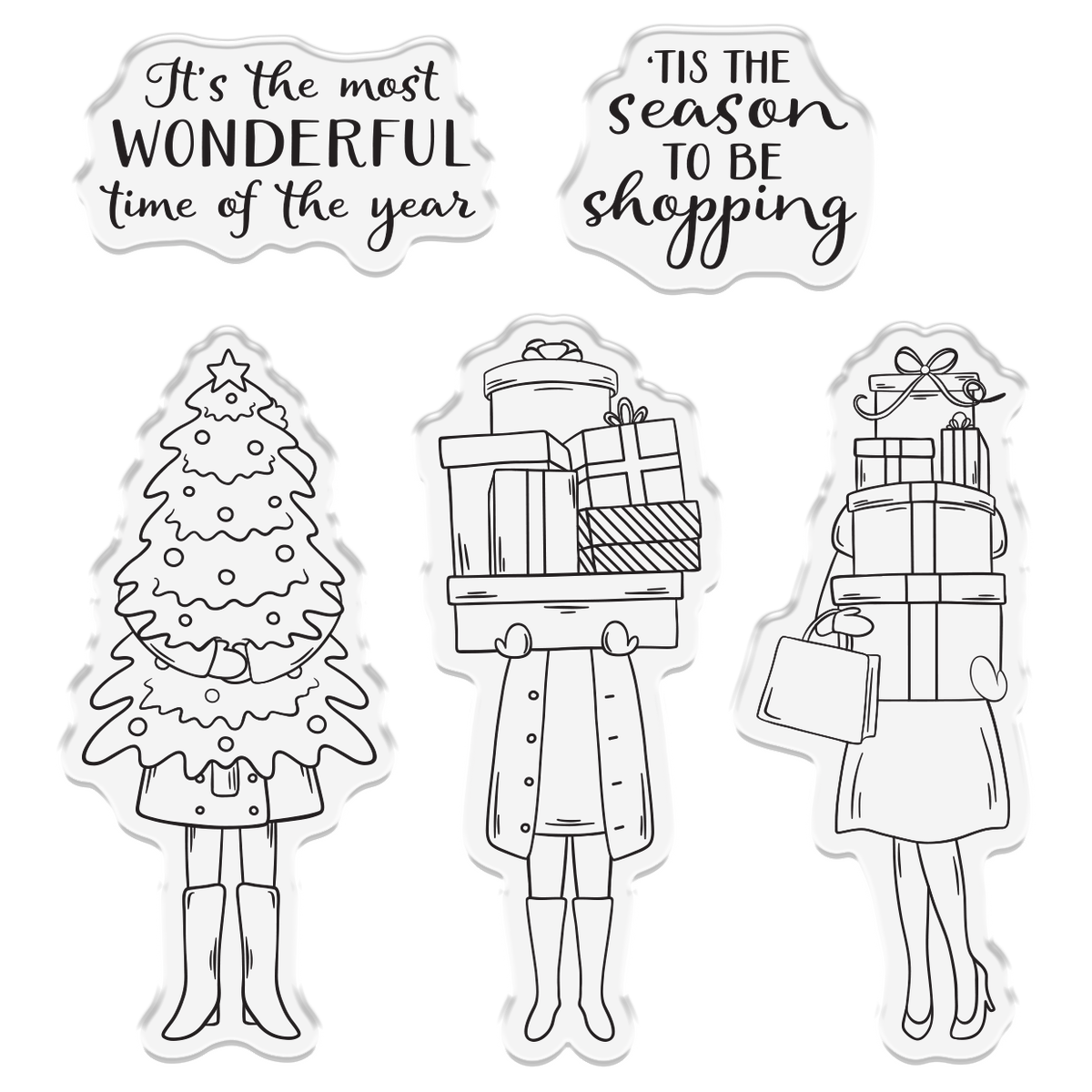 Crafter's Companion 'Tis The Season To Be Shopping Clear Stamps cc-stp-tssh Product Image