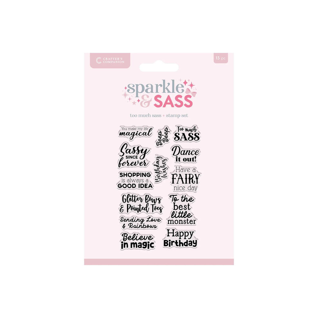 Crafter’s Companion Too Much Sass Sentiments Clear Stamps cc-ca-st-tmss