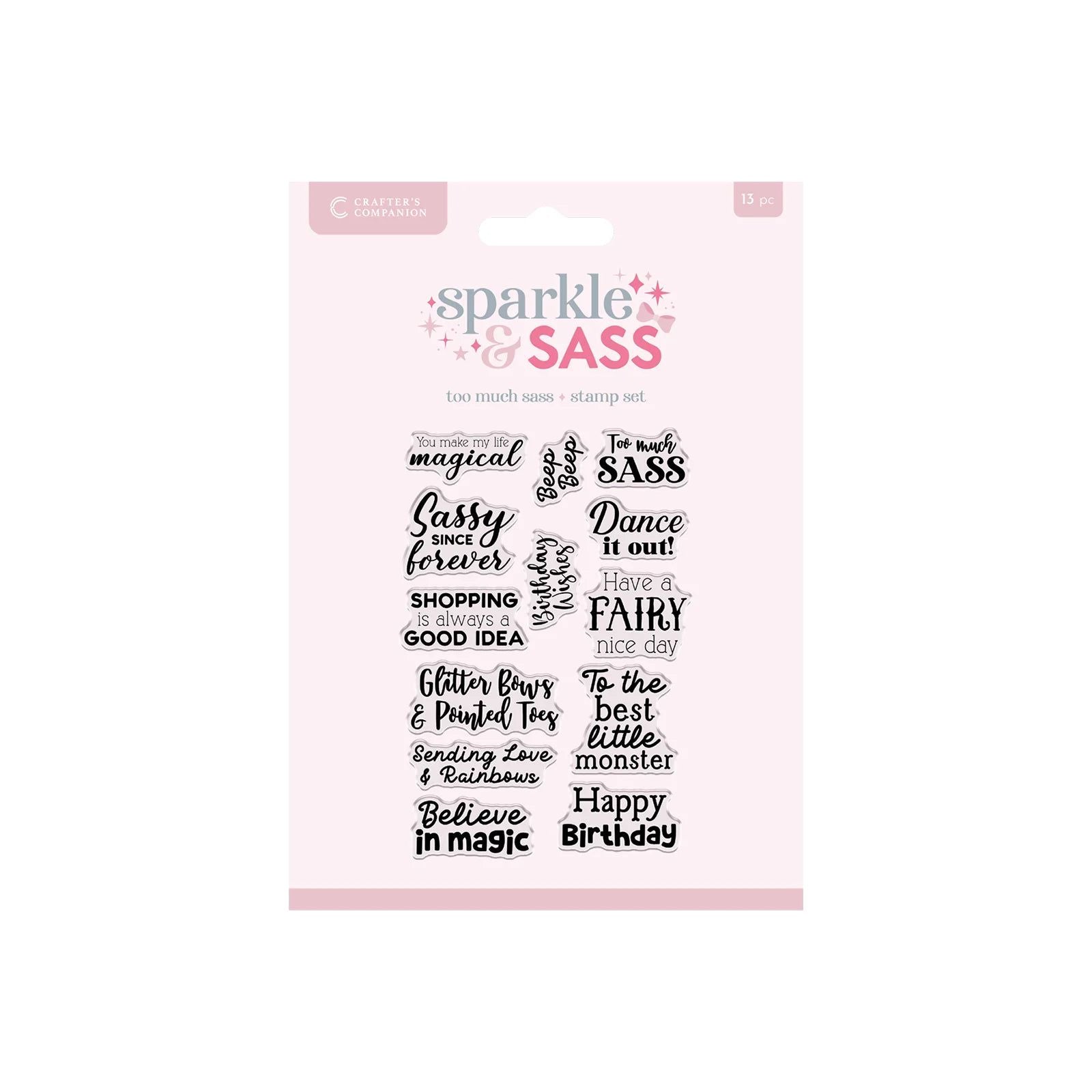 Crafter’s Companion Too Much Sass Sentiments Clear Stamps cc-ca-st-tmss