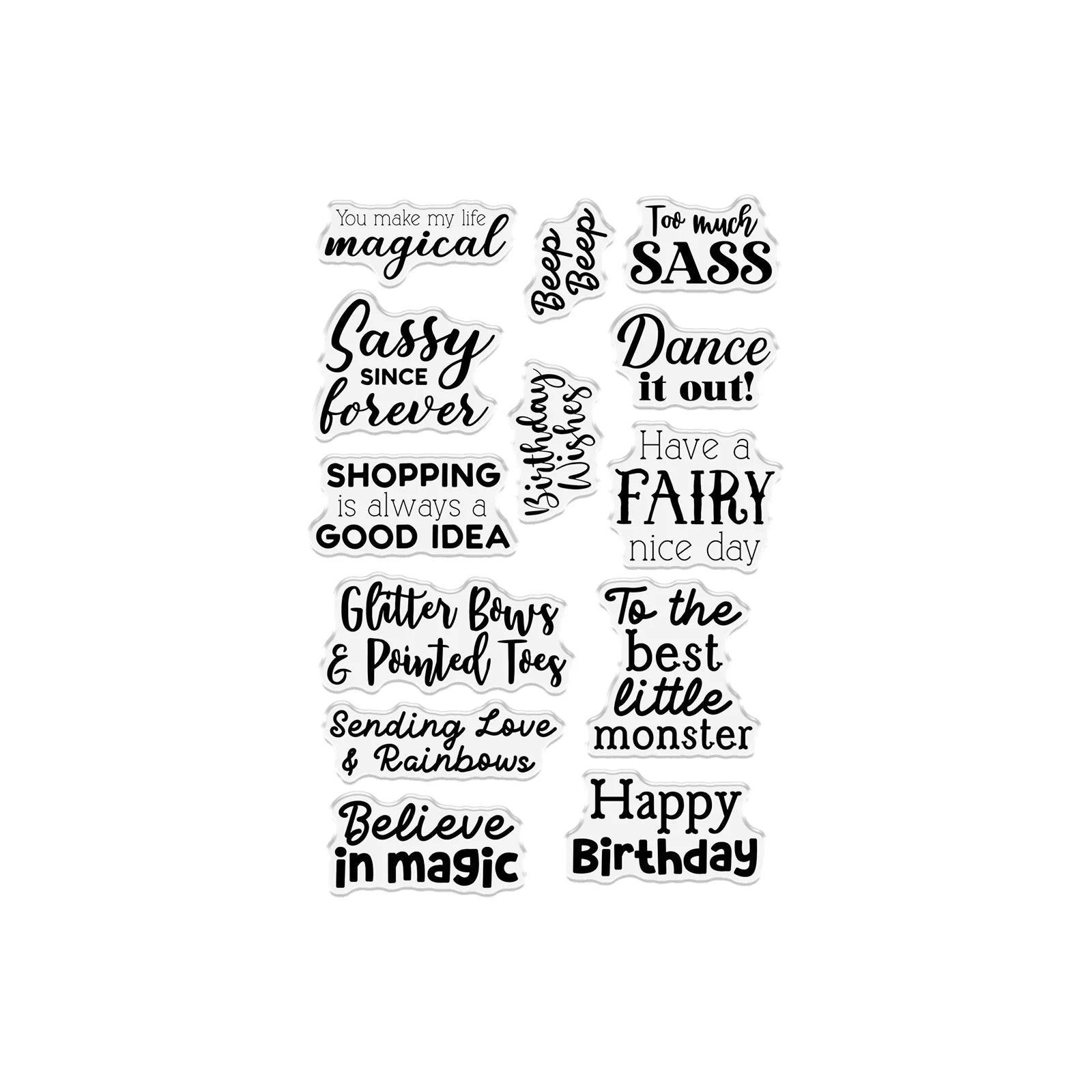 Crafter’s Companion Too Much Sass Sentiments Clear Stamps cc-ca-st-tmss Dance It Out
