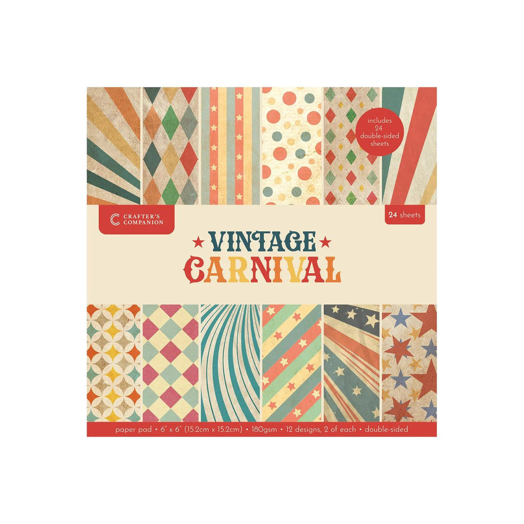 Crafter's Companion Vintage Carnival 6 x 6 Paper Pad vc-pad6