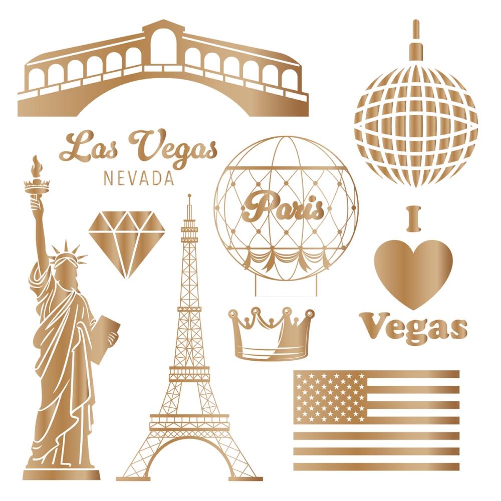 Crafter's Companion Vintage Vegas 6 x 6 Foil Transfers vv-foiltr6 Classic Vegas Patterns