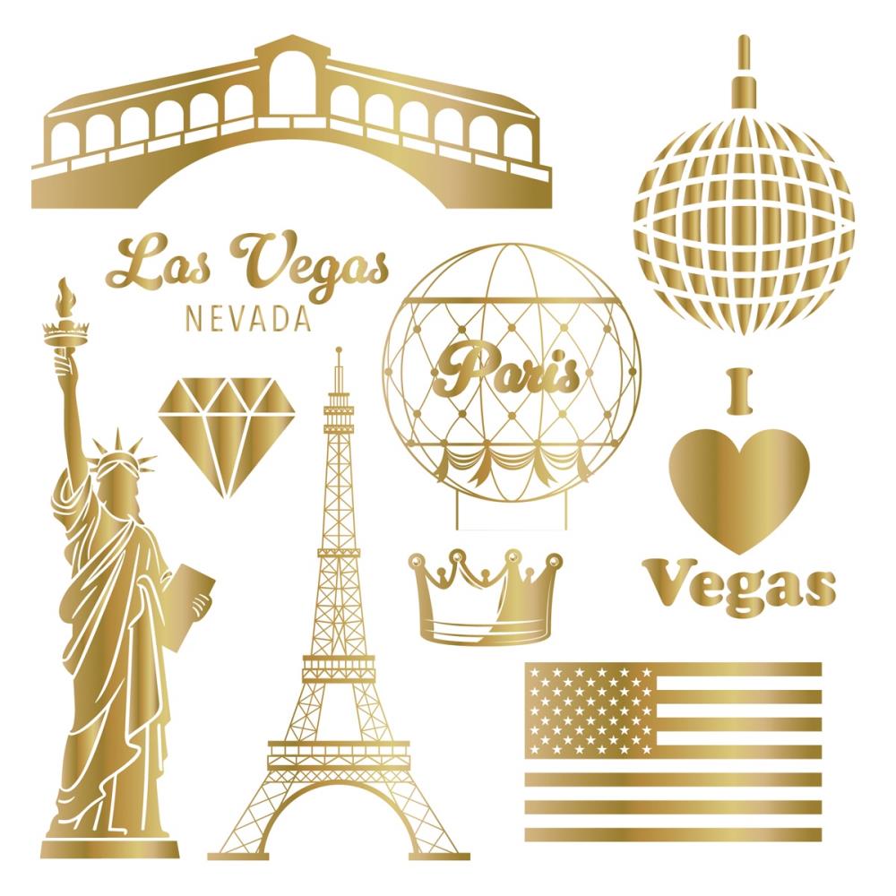 Crafter's Companion Vintage Vegas 6 x 6 Foil Transfers vv-foiltr6 Nostalgic Vegas Design