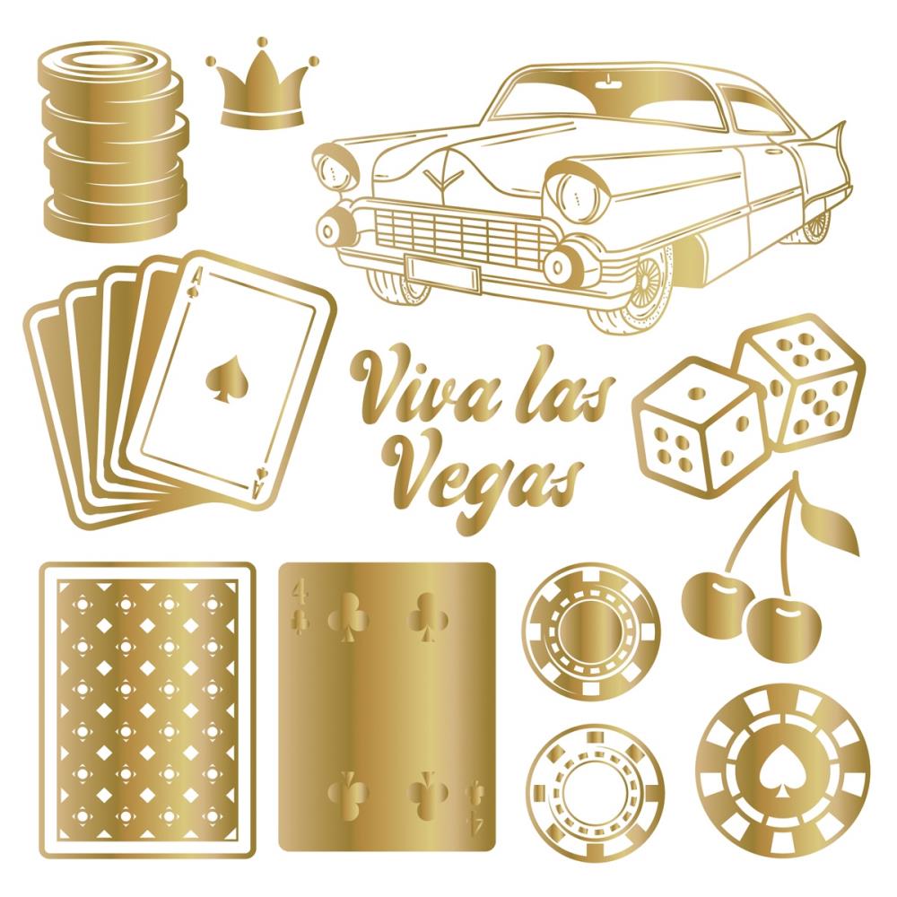 Crafter's Companion Vintage Vegas 6 x 6 Foil Transfers vv-foiltr6 Vegas Graphic Elements
